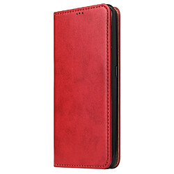 Wewoo Housse Coque Étui en cuir à rabat horizontal PU avec texture + derme porte-cartes et pour Galaxy A80 rouge