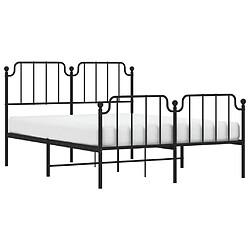 Avis Maison Chic Cadre/structure de lit métal et tête de lit + pied de lit pour adulte - Lit Moderne Chambre noir 135x190 cm -MN11785