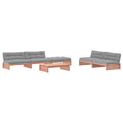 Maison Chic Salon de jardin 6 pcs + coussins - Mobilier/Meubles de jardin - Table et chaises d'extérieur bois massif Douglas -MN73042