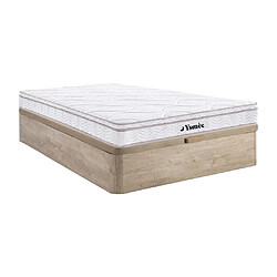 Vente-Unique Ensemble 140 x 190 cm sommier coffre naturel clair + matelas ressorts 3 zones et mémoire de forme ép.20cm - WOLKENTANZ de YSMÉE