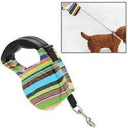 Wewoo Laisse flexible escamotable de chien d'opération facile de style de bande de couleur de 5m