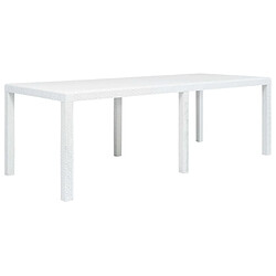 Maison Chic Table de jardin | Table d'extérieur Blanc 220x90x72 cm Plastique Aspect de rotin -GKD93493