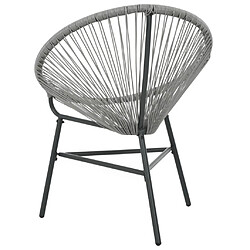 Maison Chic Chaise de jardin - Fauteuil d'extérieur sous forme de lune Résine tressée Gris -MN71321 pas cher