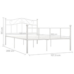 vidaXL Cadre de lit sans matelas blanc métal 120x200 cm pas cher