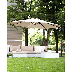 Beliani Grand parasol de Jardin beige clair d 300 cm SAVONA