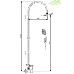 Rav Colonne de douche ou baignoire ZAMBEZE avec inverseur en chrome