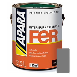 Peinture Fer Satin - APARA-2.5 litres-Gris Anthracite (proche RAL 7037)