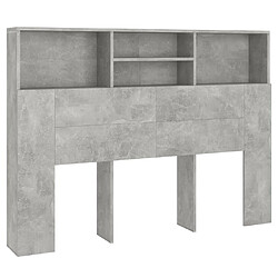 vidaXL Armoire de tête de lit Gris béton 140x19x103,5 cm