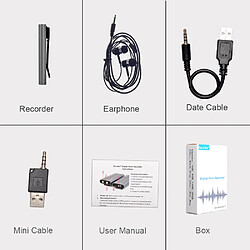 Universal Activation vocale Mini stylo USB 8 Go Magnétoscope audio numérique avec lecteur MP3 50 heures de batterie 192 kbps avec clips | Magnétophone audio | Activation de l &'enregistrement audio numérique pas cher