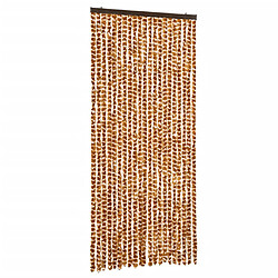 vidaXL Rideau anti-mouches ocre et blanc 90x200 cm chenille