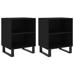 vidaXL Tables de chevet 2 pcs noir 40x30x50 cm bois d'ingénierie