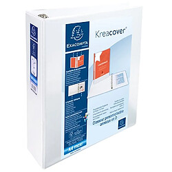 Exacompta Classeur PP personnalisable Kreacover - 4 anneaux en D 60mm - A4 maxi - Blanc - Lot de 10