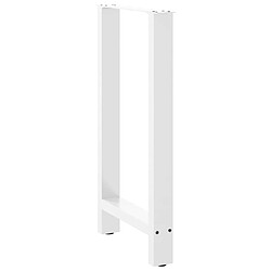 Avis vidaXL Pieds de table basse blanc 2 pcs 40x(90-91) cm acier