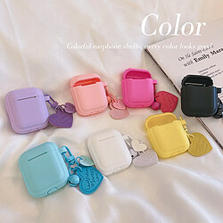 GUPBOO Airpods Coque Housse Étui Protecteur Compatible pour AirPods1/2-ins couleur unie cloche d'amour silicone femelle