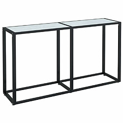 Maison Chic Table console | Meuble d'entrée | Table d'appoint Marbre blanc 140x35x75,5 cm Verre trempé -GKD38273