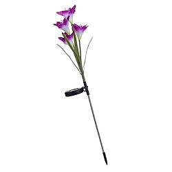 Avis extérieur solaire alimenté fleur de lis 4 led lumière cour de jardin décor deep purple