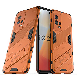 Coque en TPU anti-choc avec béquille orange pour votre Vivo iQOO 8