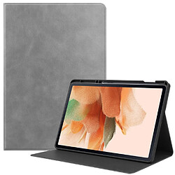 Etui en PU Texturé avec support et porte-stylo gris pour votre Samsung Galaxy Tab S7 FE SM-T730/SM-T736