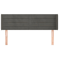 Avis Maison Chic Tête de lit scandinave avec oreilles,meuble de chambre Gris foncé 147x16x78/88 cm Velours -MN39346