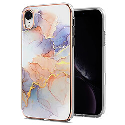 Coque en TPU anti-rayures, marbre électroplaqué IMD IML Voie lactée marbre blanc pour votre iPhone XR 6.1 pouces