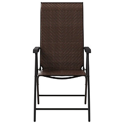 Acheter vidaXL Chaises pliables de jardin lot de 2 marron résine tressée