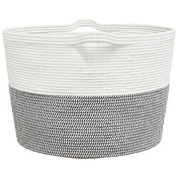 Acheter vidaXL Panier à linge gris et blanc Ø60x36 cm coton