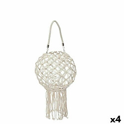 Gift Decor Bougeoir Macramé Blanc Coton 26 x 66 x 26 cm (4 Unités)