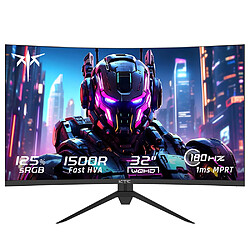 Moniteur de jeu KTC H32S17 incurvé 32 pouces 1500R 2560 x 1440 QHD 170 Hz 16:9 ELED 99 % sRGB 1 ms Temps de réponse