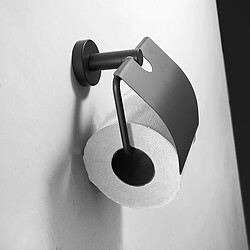 Avis Universal Porte-papier de toilette simple noir monté sur le mur Porte-papier de toilette en acier inoxydable avec couvercle Quincaillerie de salle de bains | Porte-papier (noir)