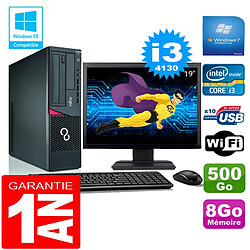 PC Fujitsu Esprimo E720 E85+ SFF I3-4130 RAM 8Go Disque 500 Go Wifi W7 Ecran 19" - Occasion