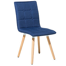 Acheter Beliani Chaise de salle à manger BROOKLYN Set de 2 Tissu Bleu marine