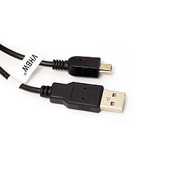 Vhbw Câble USB A-Mini-B 5 pôles noir/black, longueur 1m, pour JVC GZ-HD300, GZ-HD300A, GZ-MC100US etc.