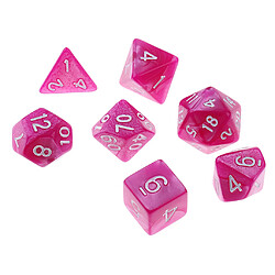 7pcs dés polyédriques pour des donjons et dragons dés jeux de fête rose