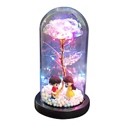 Galaxy Rose Flowers Forever Rose Lumière LED Colorée Dans Un Style De Dôme En Verre