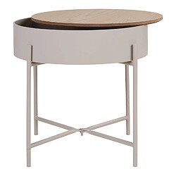 Mes Table d'appoint avec rangement 40x40x40 cm en métal sable et naturel