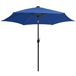 Helloshop26 Parasol avec led et mât en aluminium 300 cm bleu azuré 02_0008084