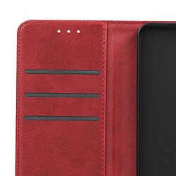 Avizar Housse pour Samsung Galaxy S24 Portefeuille Support Style Vintage Rouge