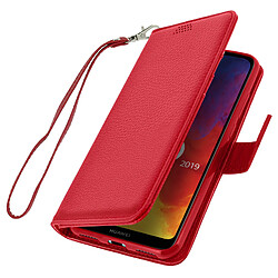 Avizar Housse Huawei Y6 2019 / Y6S et Honor 8A Porte carte Support Vidéo Rouge