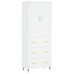 vidaXL Buffet haut Blanc 69,5x34x180 cm Bois d'ingénierie