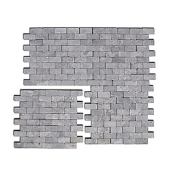 Pegane Carrelage mosaïque (Boite de 1m²) /Plaque de mosaïque mur et sol en marbre naturel coloris gris clair - 30 x 30 cm