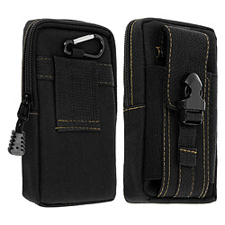 Avizar Pochette Smartphone Universel Etui Passant-ceinture + mousqueton - Noir