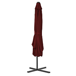 Helloshop26 Parasol d'extérieur avec mât en acier 250 x 250 x 230 cm bordeaux 02_0008204