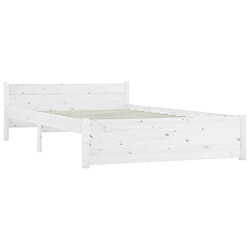 Acheter Maison Chic Lit adulte - Lit simple Cadre de lit,Structure du lit Contemporain Blanc Bois massif 120x200 cm -MN17167