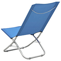 Acheter vidaXL Chaises de plage pliables 2 pcs Bleu Tissu