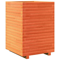 vidaXL Jardinière cire marron 50x50x72 cm bois de pin massif