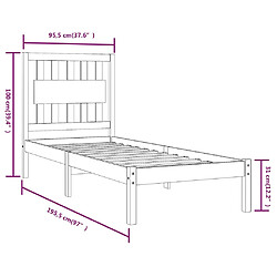 vidaXL Cadre de lit sans matelas bois massif pas cher