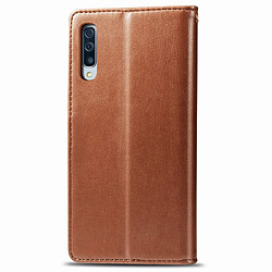 Avis Wewoo Housse Coque Pour Galaxy A90 5G Rétro solide en cuir de couleur Boucle Etui de protection téléphone portable avec cadre photo et fente carte et porte-monnaie et support Brun