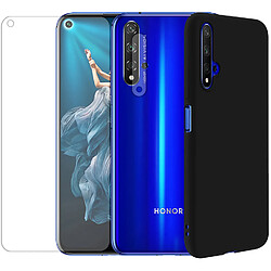 Protection intégrale Verre Trempé pour Huawei Honor 20 + Verre Trempé Caméra Arrière + Coque souple silicone Noire - Visiodirect -