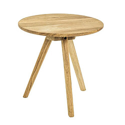 Pegane Table d'appoint coloris chêne en bois - H 40 x Ø 40 cm