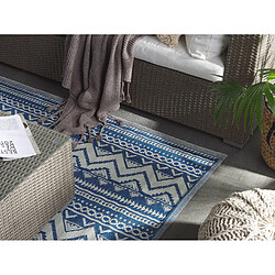 Avis Beliani Tapis extérieur au motif zigzag bleu 120 x 180 cm NAGPUR